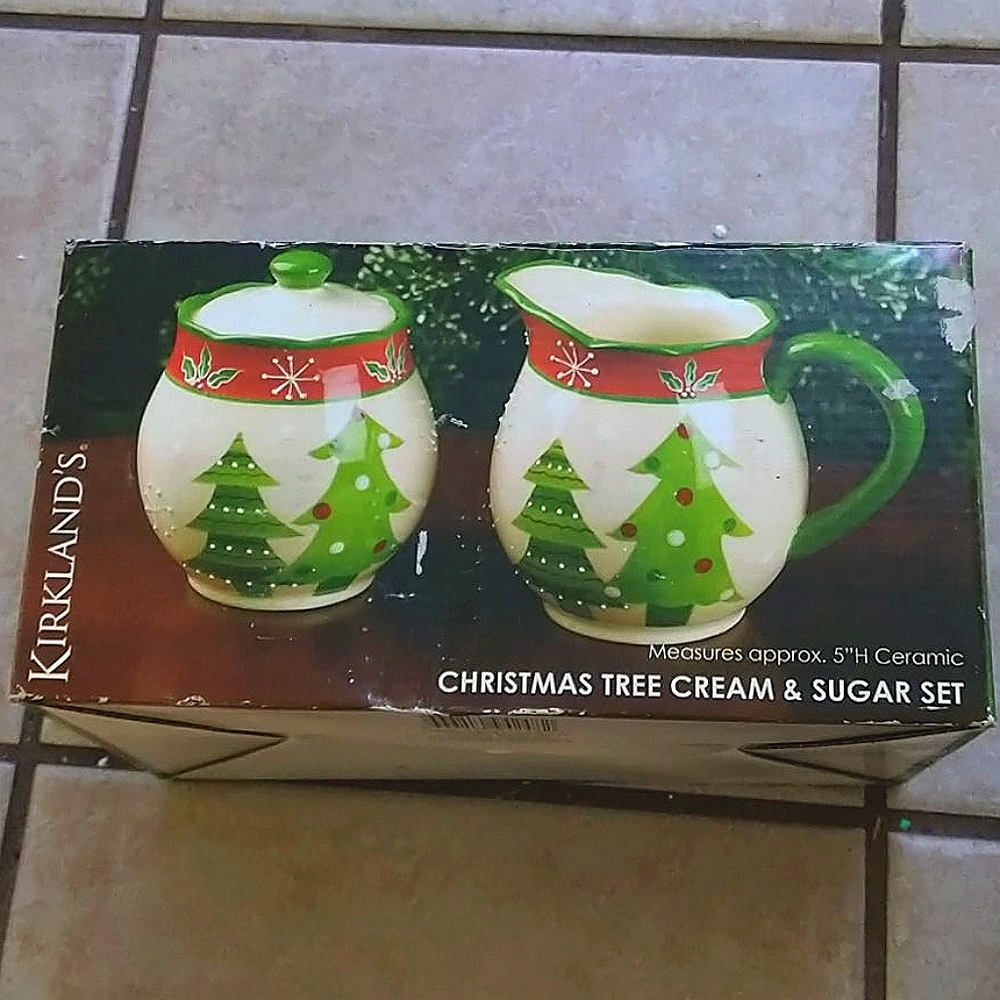 Kirkland's Christmas Tree Cream & Sugar Set